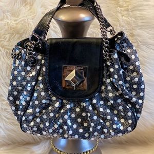 Vintage Betsey Johnson polka dot sequin hobo bag